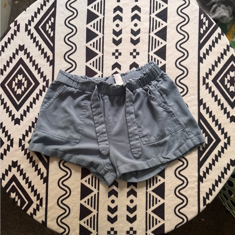 Women's Gray/blue Casual cotton Shorts